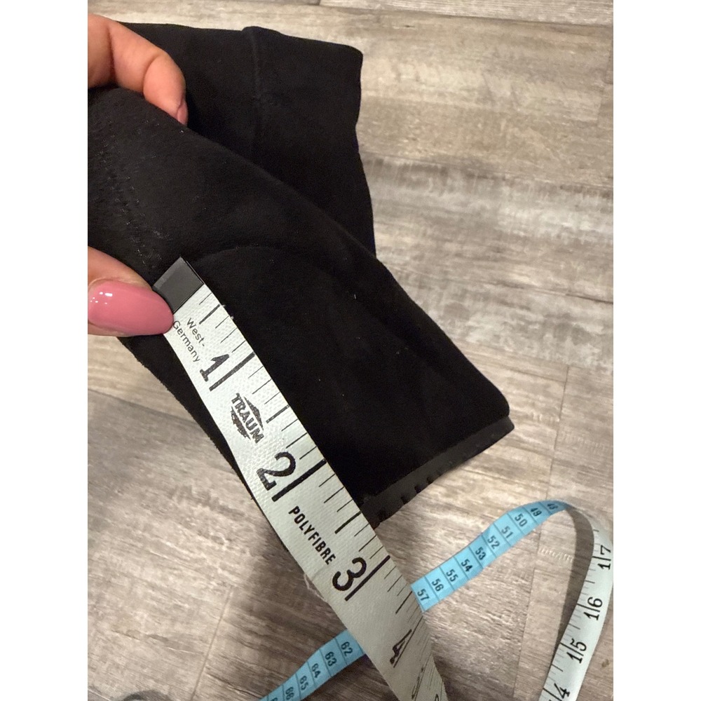 Anne Klein AKKENNEDY Black Suede Wedge Tall Boots Pointed Toe Size 5.5M NWT - Picture 4 of 6